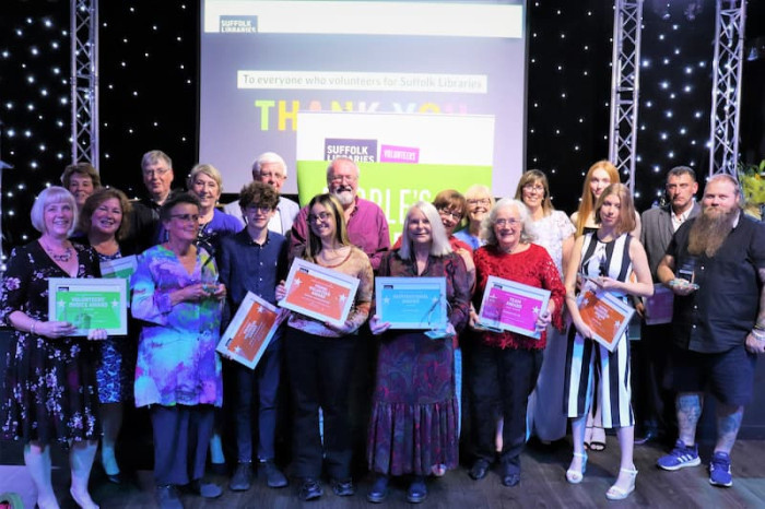 Group shot of the winners at the 2022 People's Champions Awards.