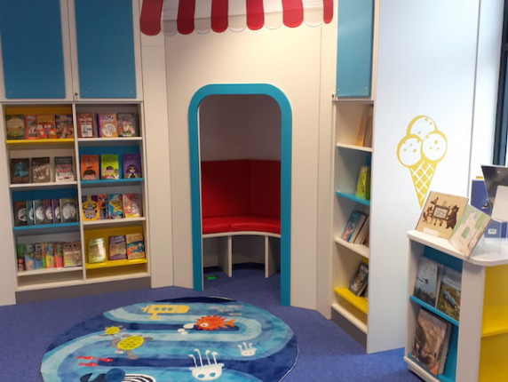 A newly-installed children's reading corner at Felixstowe library